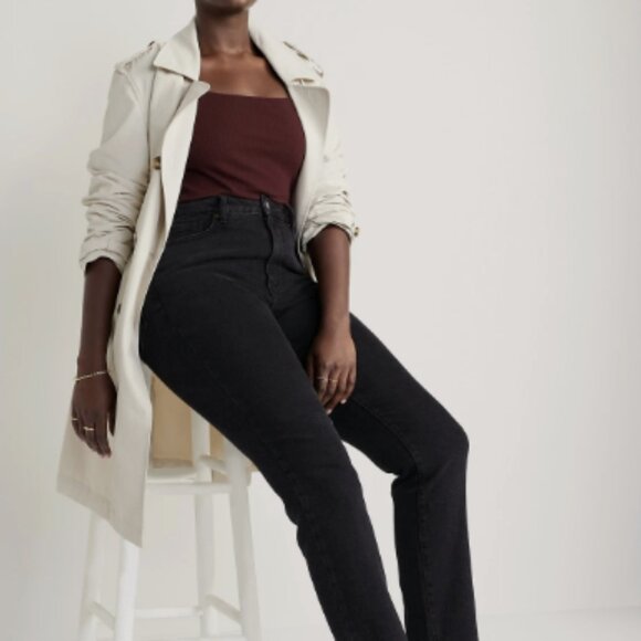 Old Navy O.G. Straight Black Moon Shade High Rise Secret-Smooth Pockets Jeans - Picture 3 of 15